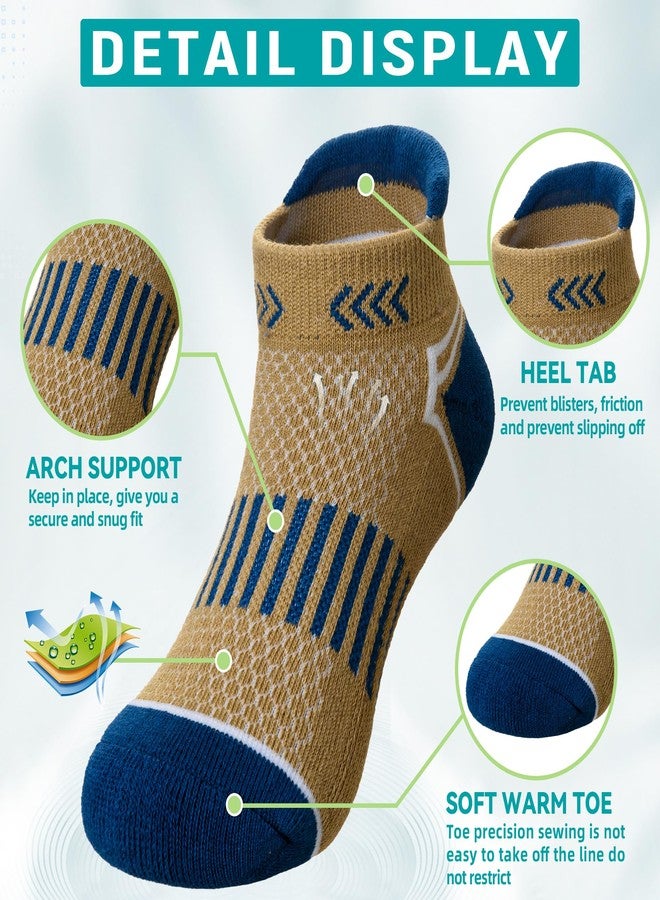 Eyean Boys Athletic Half Cushioned Ankle Socks Kids Cotton Sport Low Cut Socks 6 Pairs (Red/Yellow/Green, 5-8 Years) - Image 4